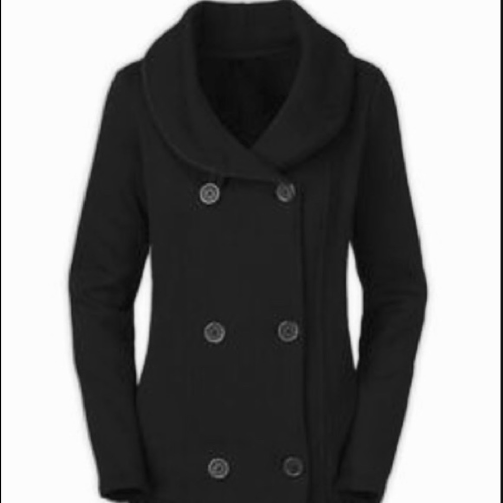 North Face black button up coat